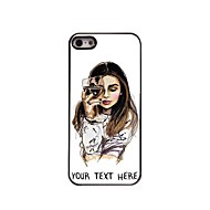 Personalized Phone Case - The Girl With Wine Glass Design Metal Case for iPhone 5/5S