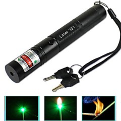 JD301 High Power Green  Adjustable Beam Laser Pointers Pen (5MW, 532nm, 1x18650 + Charger, Black)