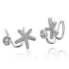 Silver Plated Clip Earrings Earrings Wedding Party Daily Casual 2pcs Silver Plated Clip Earrings Earrings Wedding Party Daily Casual 2pcs