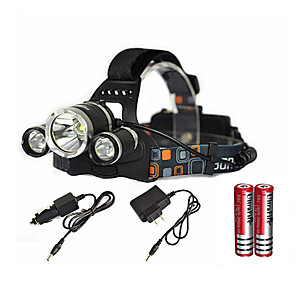 Torce frontali LED emettitori 6000 lm 1 Modalità di illuminazione con batterie e caricabatterie Zoom disponibile, Impermeabile, Ricaricabile Campeggio / Escursionismo / Speleologia, Uso quotidiano
