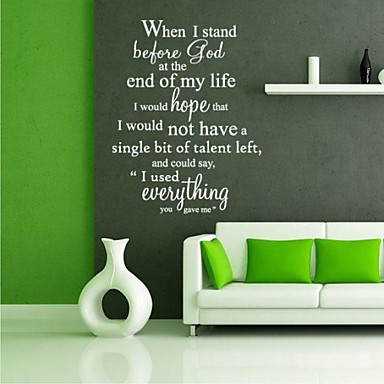Jiubai® quote inspirasjon vegg sticker veggdekor, 57 * 75cm ...